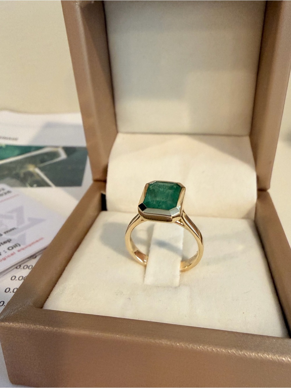 Natural Emerald deep Green 14k soild Gold Ring - Green Gold Womens Ring